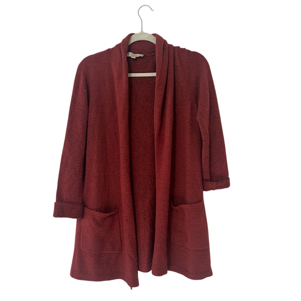 LOFT Cozy Red Open-Front Women's Sweater Cardigan